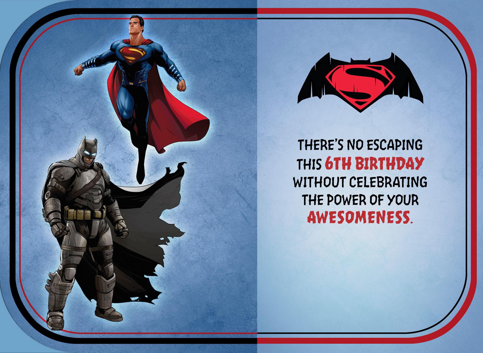 Batman V Superman Dawn of Justice™ Musical 6th Birthday Card