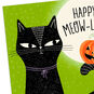 Black Cat and Pumpkin on Green Halloween Card Card Front Detail image number 4