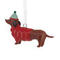 Dachshund in Coat Christmas Ornament back image number 6