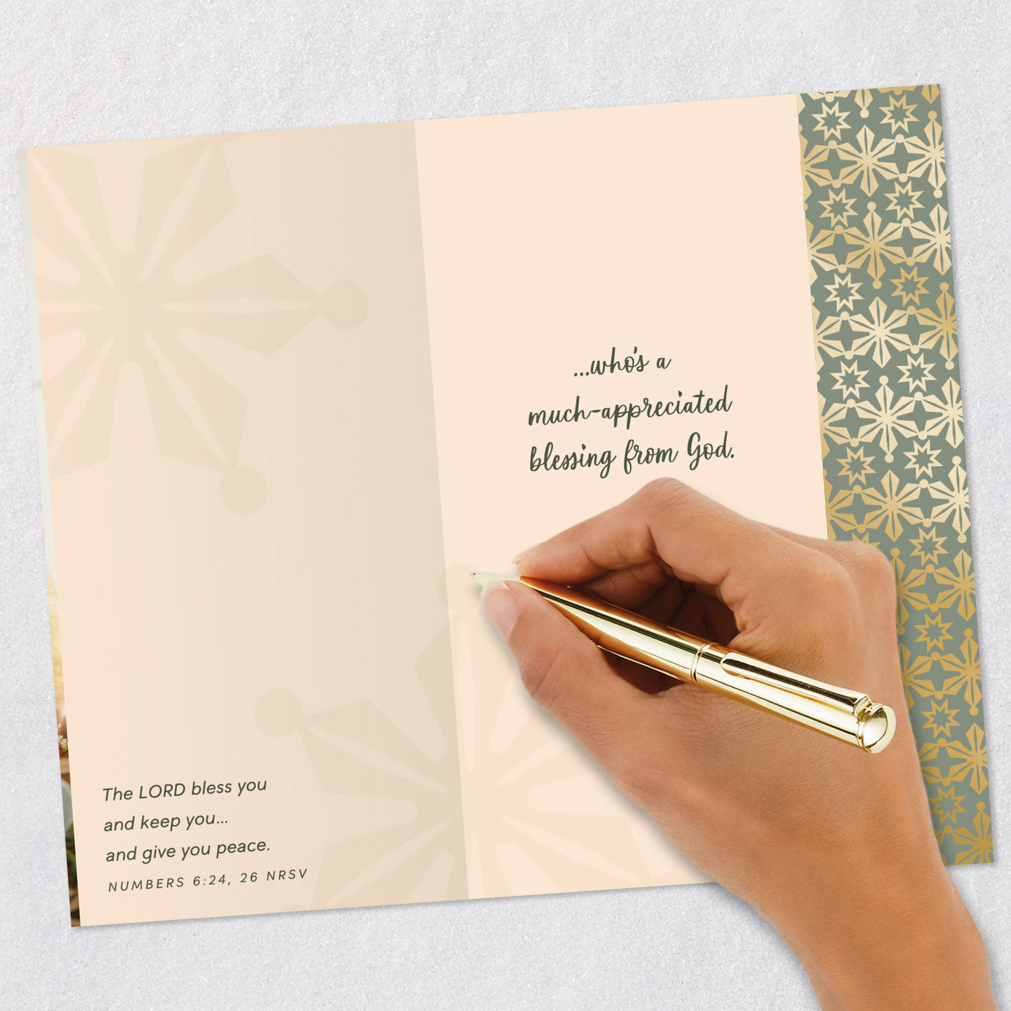 Holiday Trees and Candle Godmother Christmas Card signing card image number 7