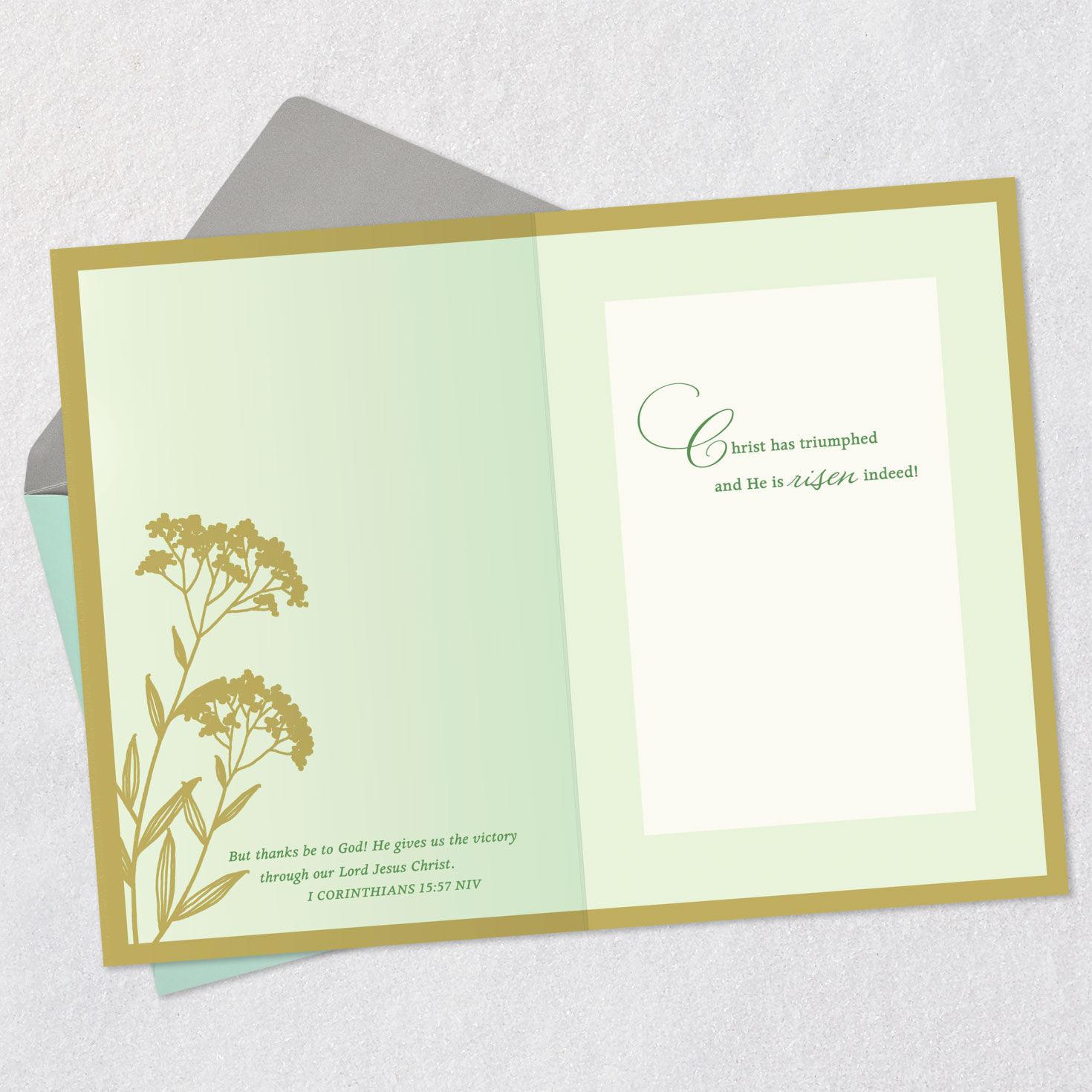 White Lily Still Life Religious Easter Card Open card with envelope image number 4