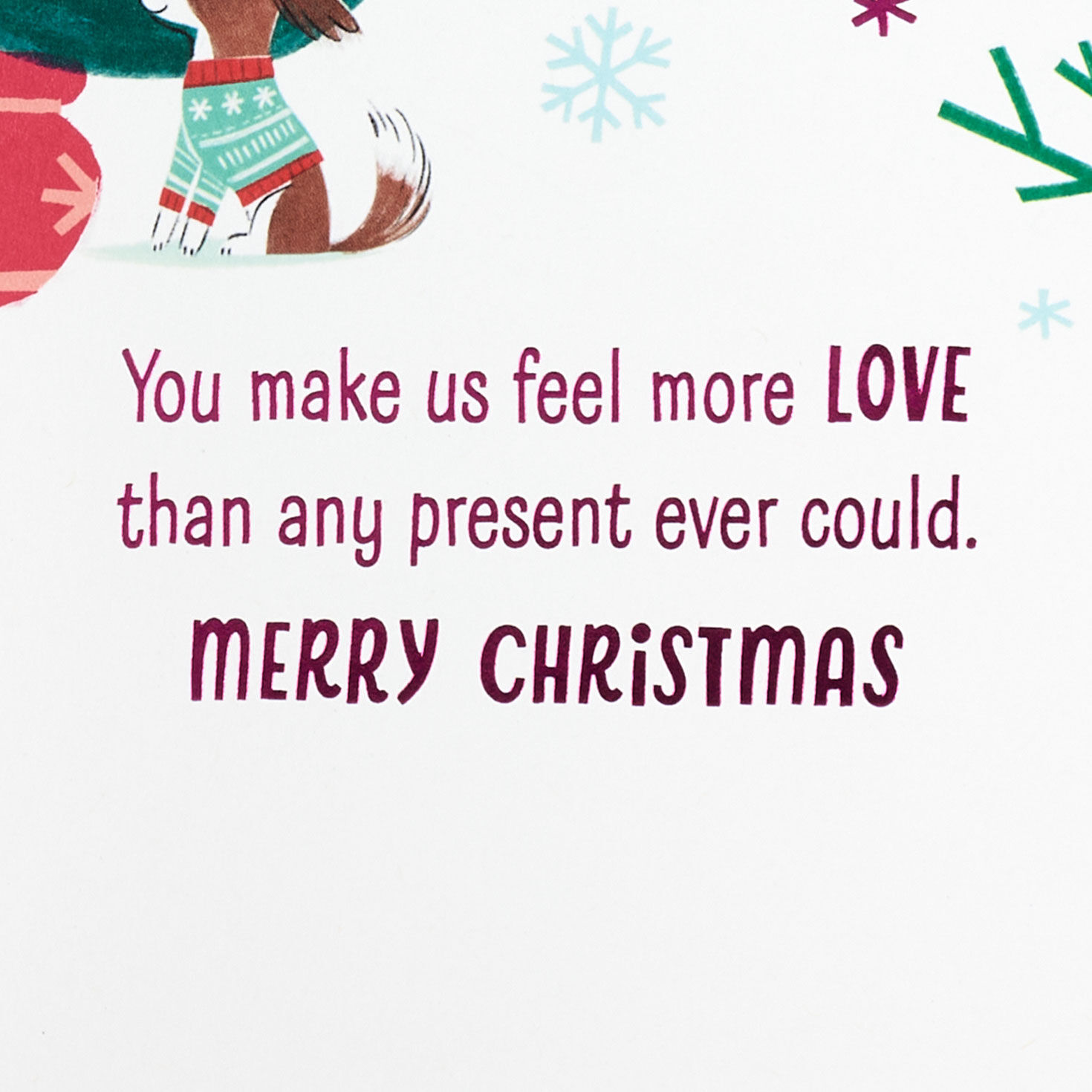 Girl and Snowman Christmas Card for Granddaughter Sentiment image number 4