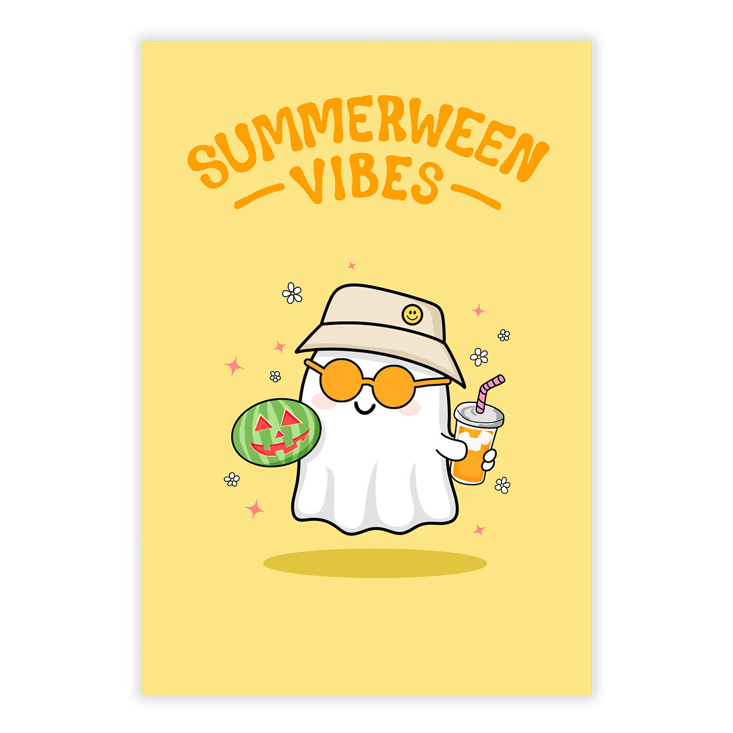 Ghost in Sunglasses Personalized Summerween Card front image number 2