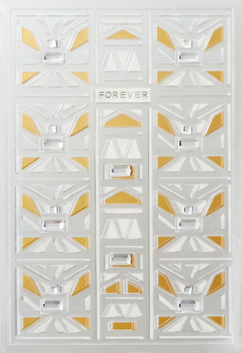 Gold and Silver Art Deco Wedding Card