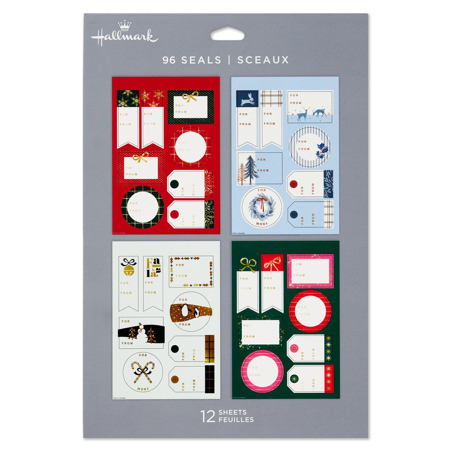 Red, Green, Pink, Gold Holiday Gift Tag Sticker Seals package image number 6