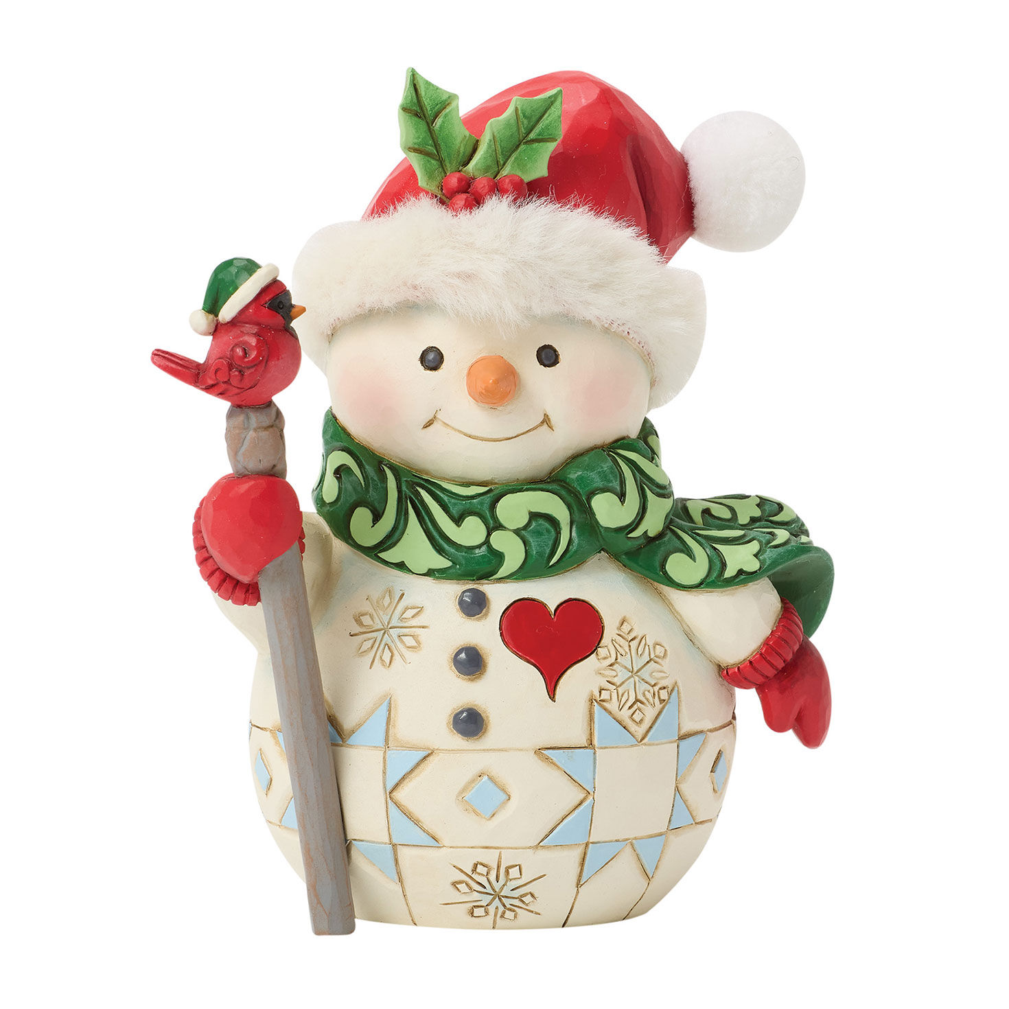 Jim Shore Heartwood Creek Tiny Tweets Snowman Figurine, 5"