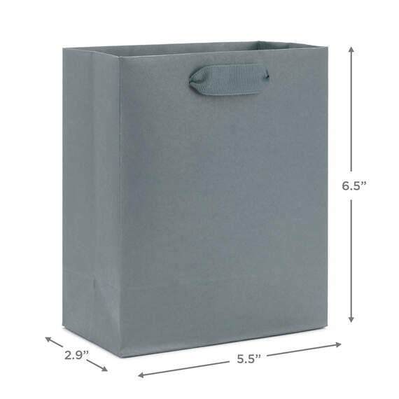 6.5" Gray Small Gift Bag, Gray, large image number 3