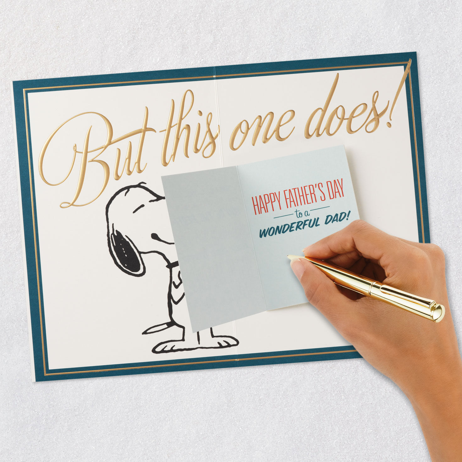 Snoopy Great Dad Father's Day Card Inside a Card signing card image number 7