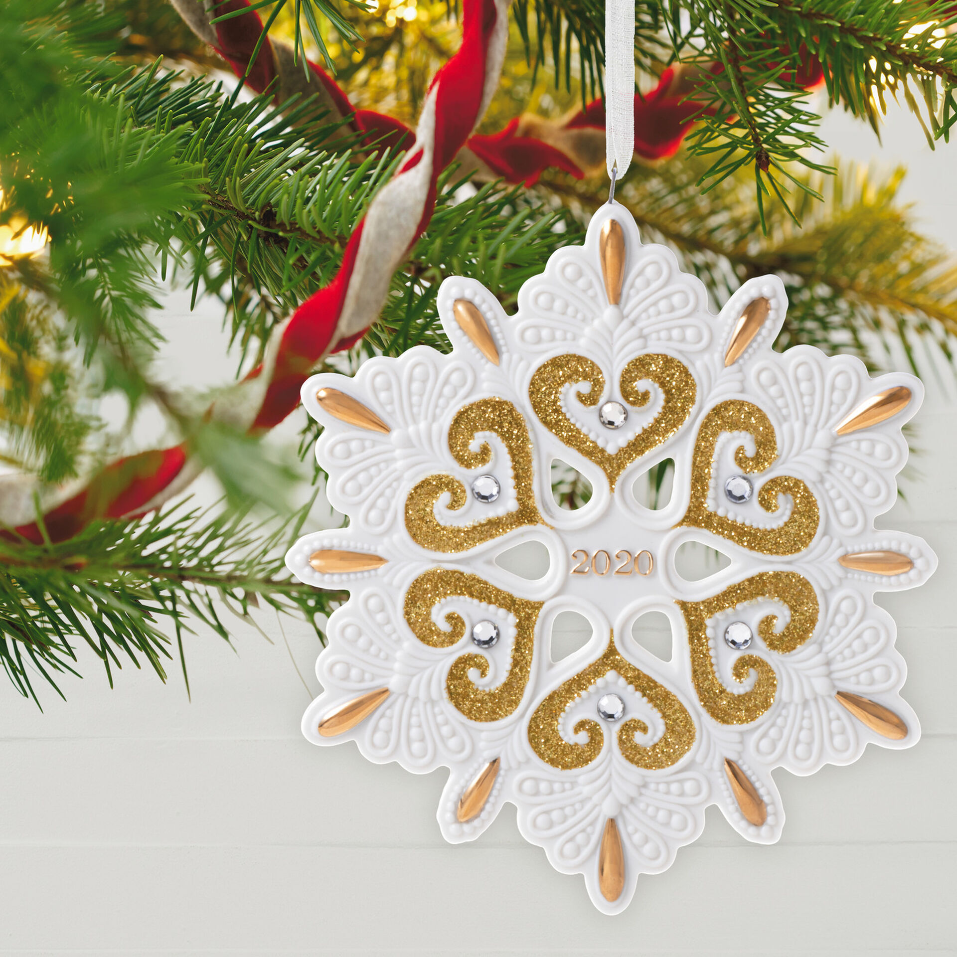 2020 Snowflake Porcelain Ornament Keepsake Ornaments Hallmark