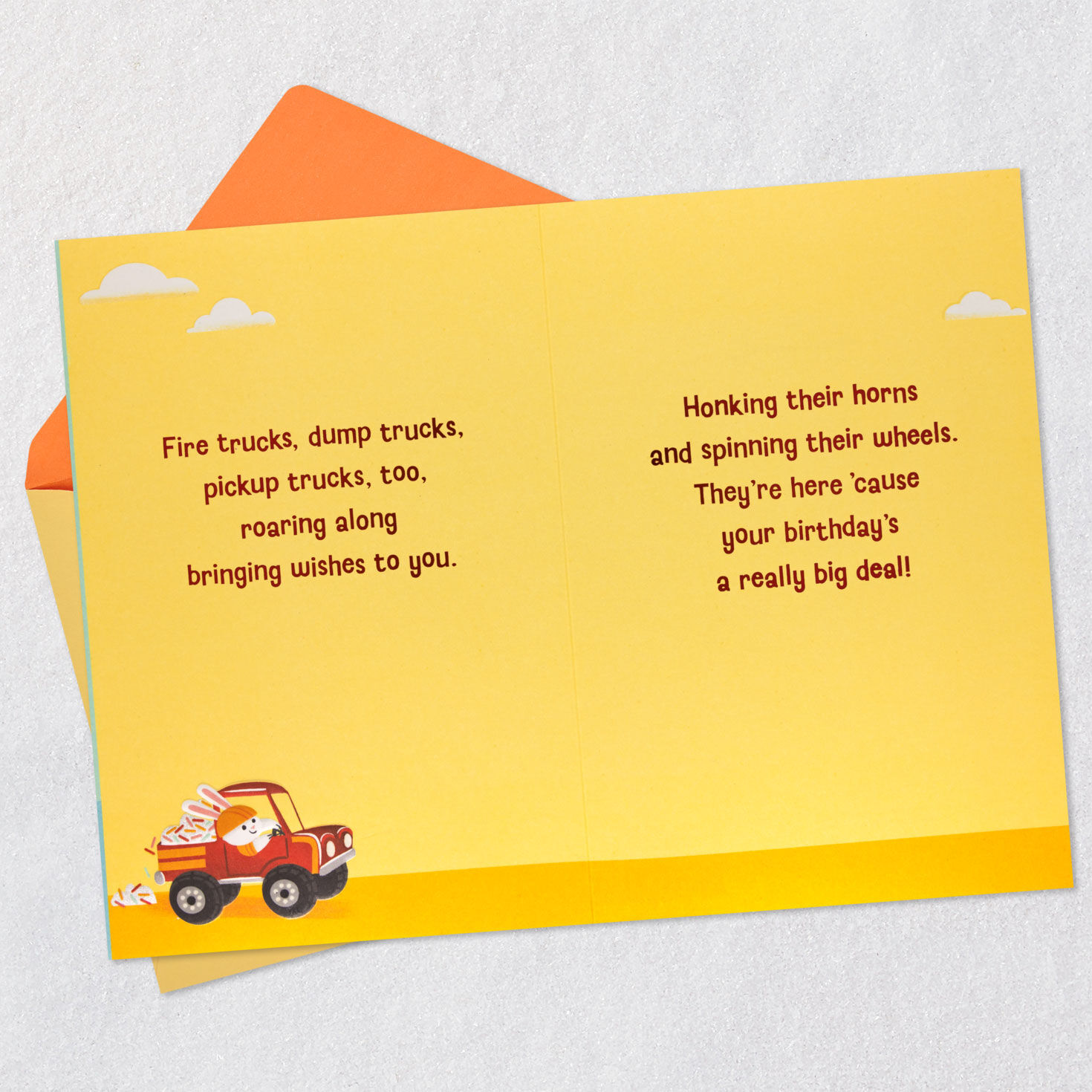 Cake and Animals in Trucks 4th Birthday Card for Boys Open card with envelope image number 4
