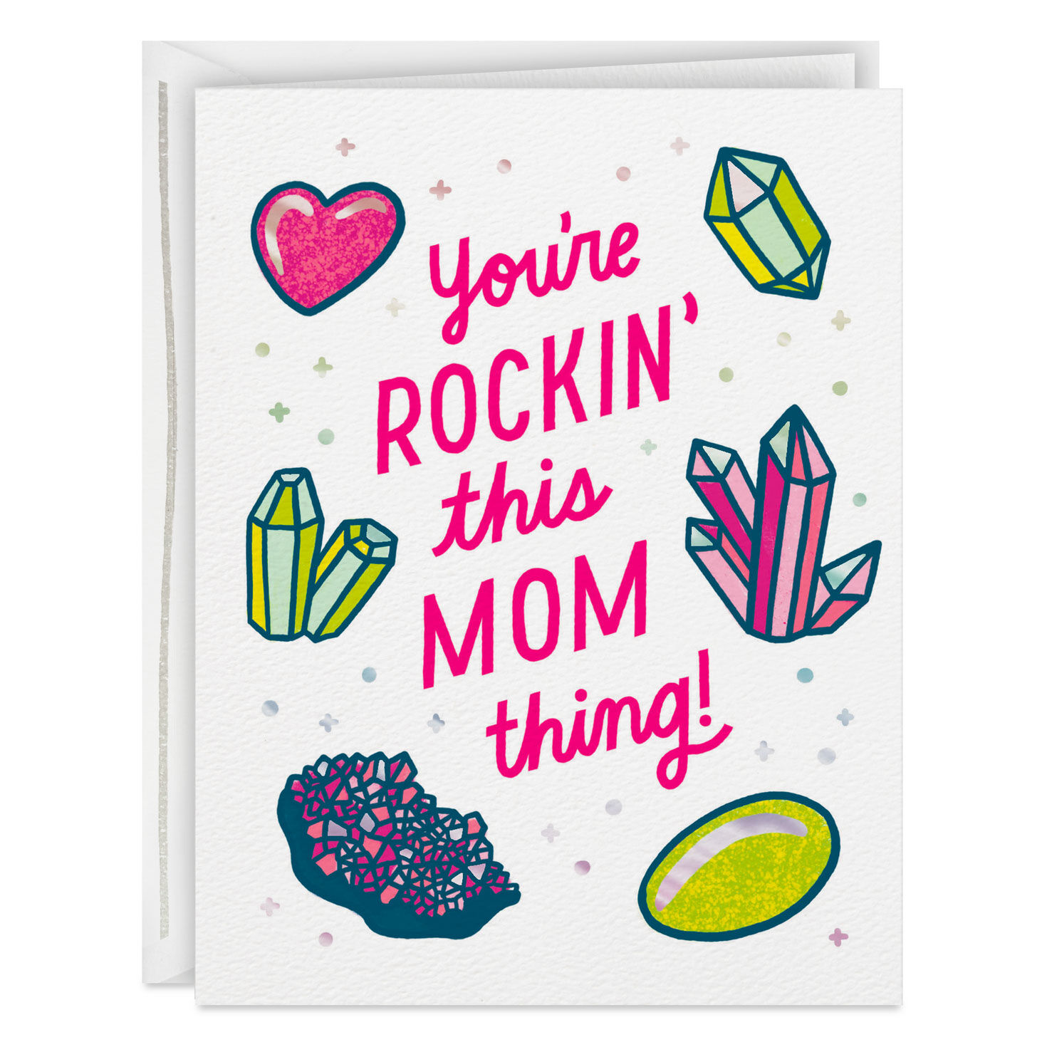 Pink and Lime Green Crystals Mother's Day Card  image number 1
