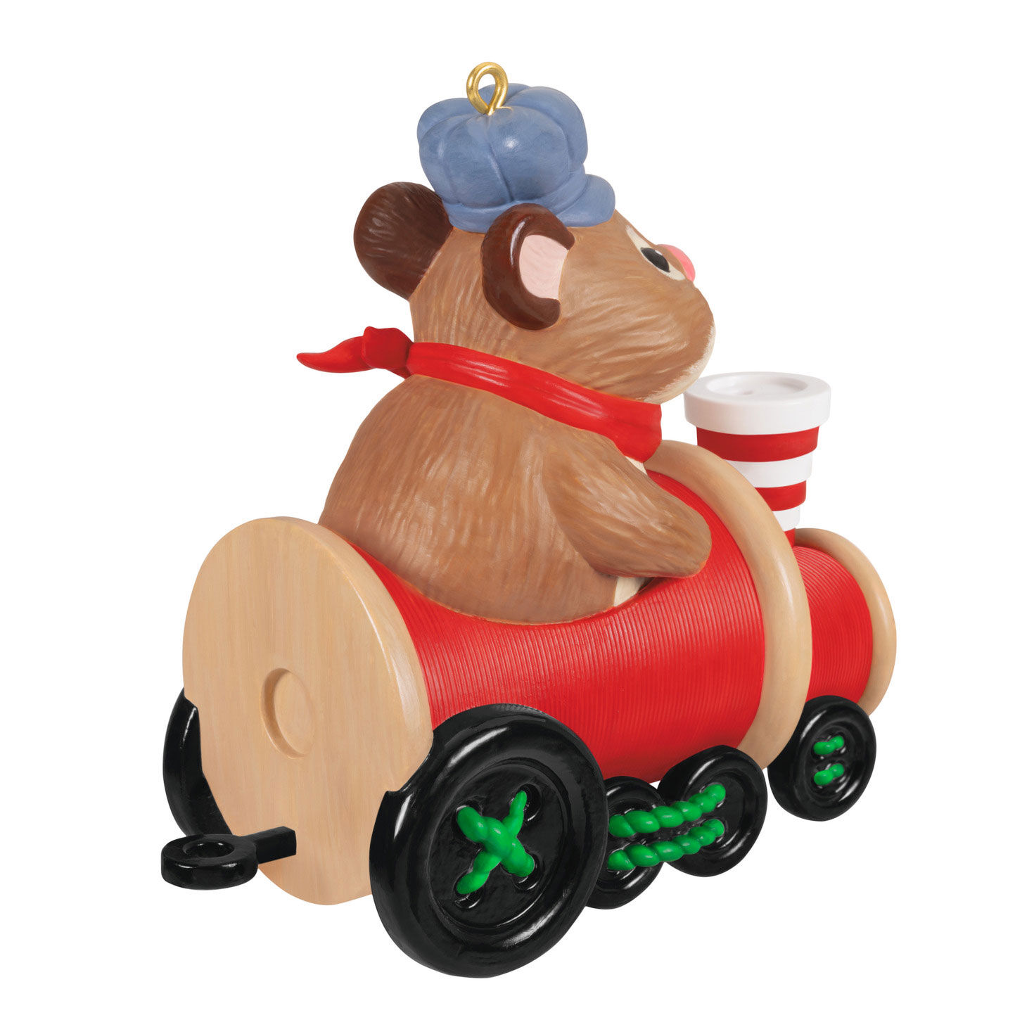 Hamster in Train Car Keepsake Ornament Back image number 6