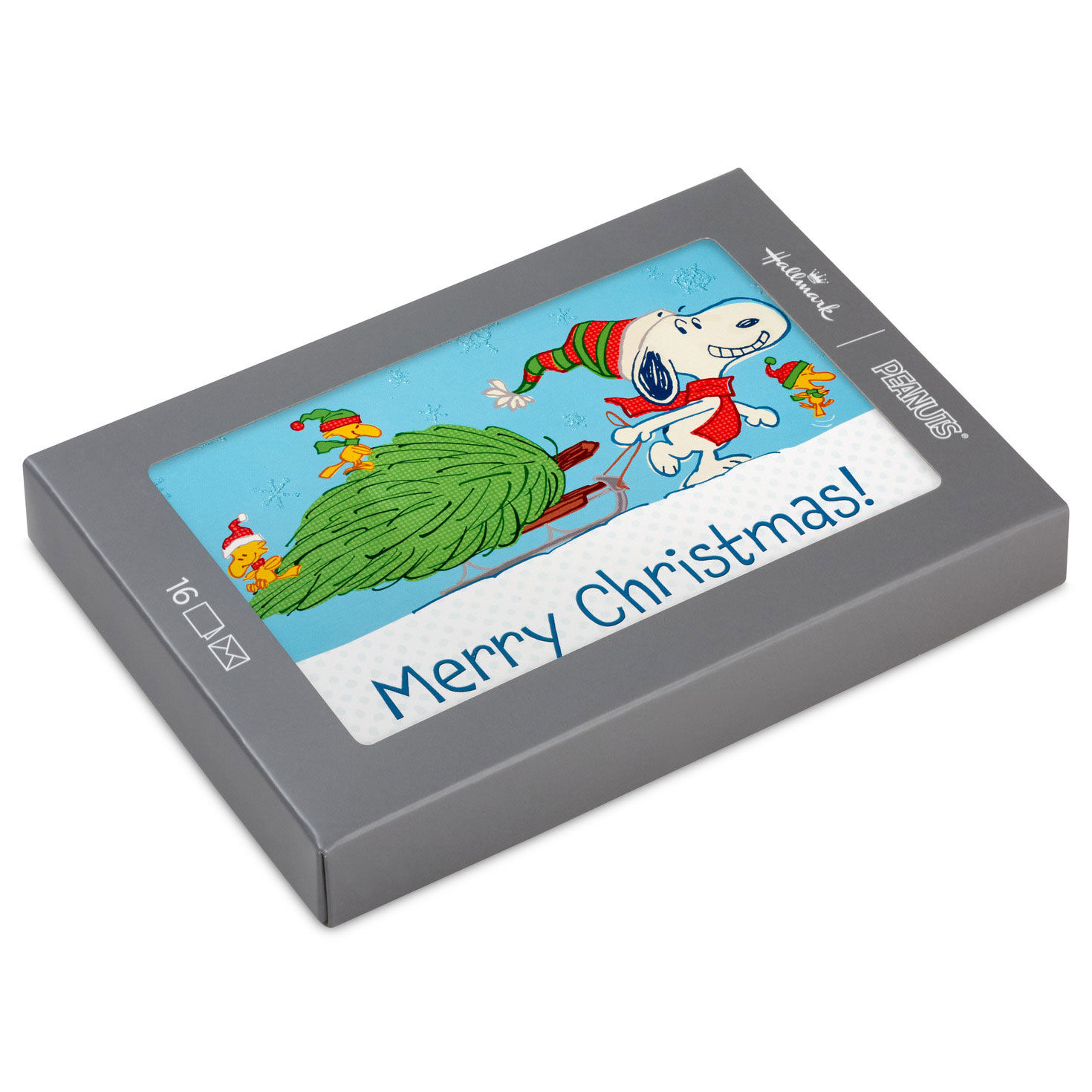 Peanuts® Snoopy Hauling the Tree Boxed Christmas Cards, Pack of 16