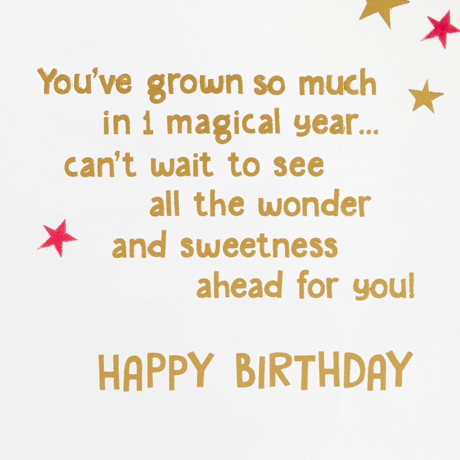 Unicorn and Rainbow First Birthday Card Sentiment image number 2