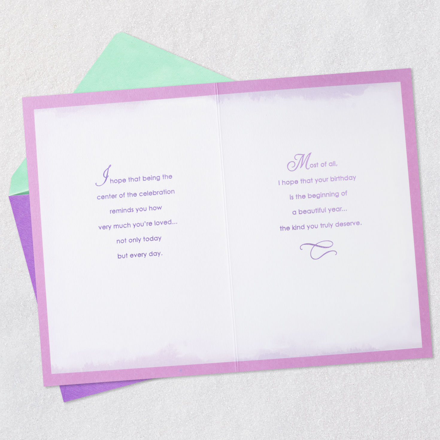 Pink, Blue and Gold Paisley Sister Birthday Card Open card with envelope image number 4