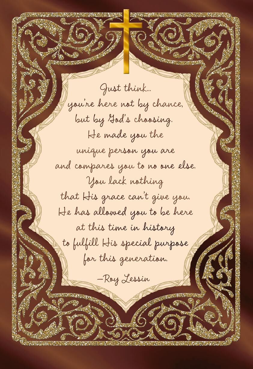 Glitter Frame With Cross Clergy Appreciation Card