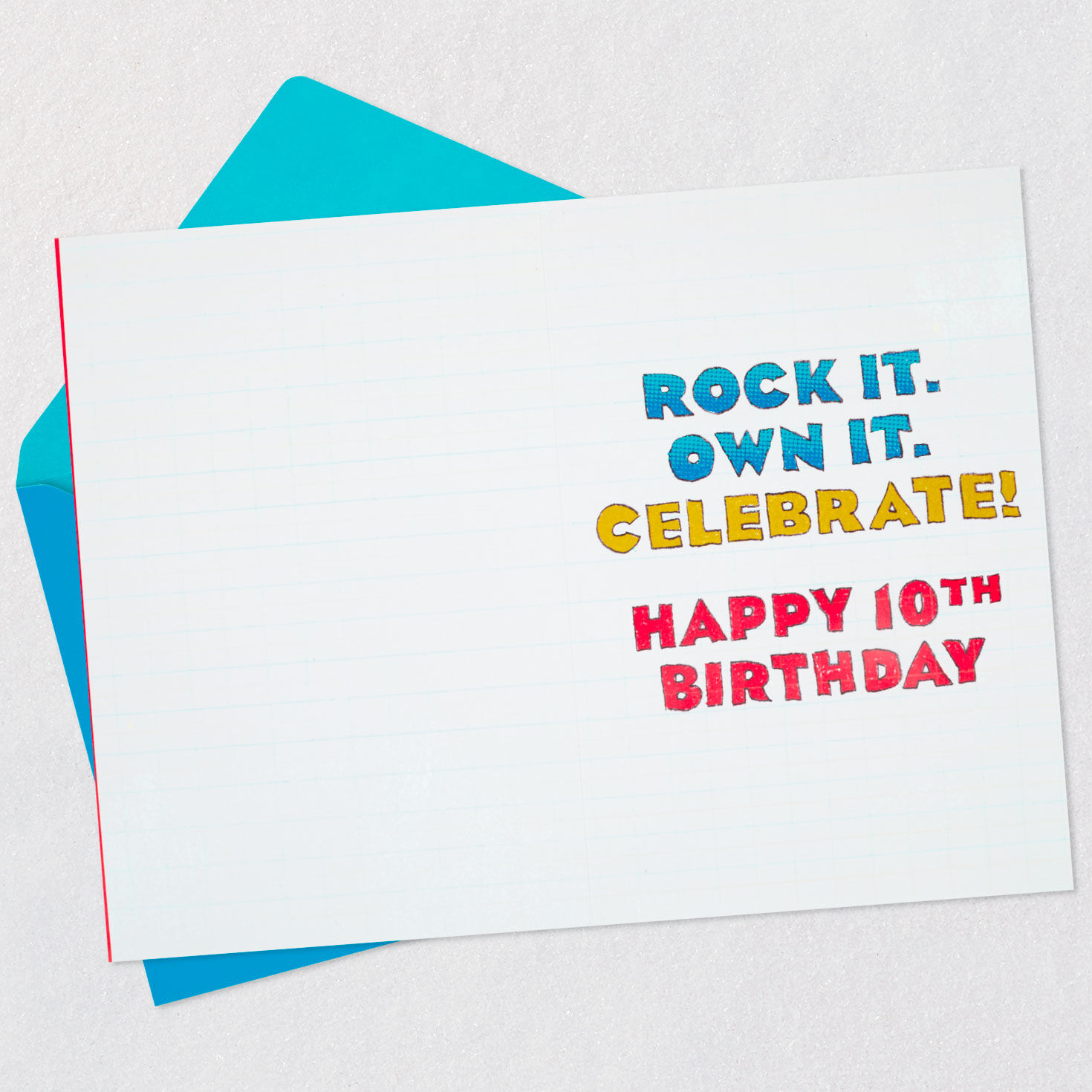 Notebook Doodles 10th Birthday Card for Boy Open card with envelope image number 3