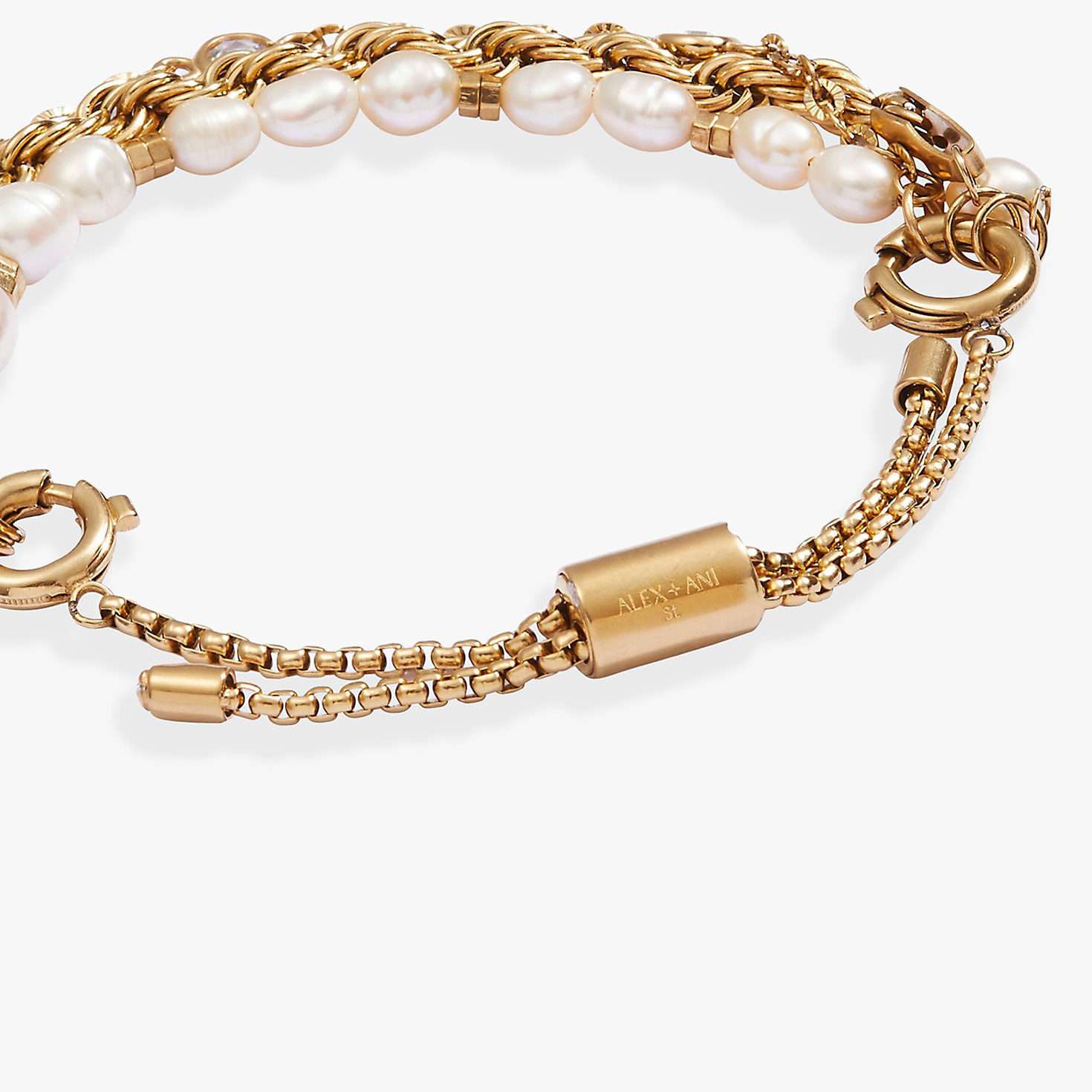 Alex And Ani Crystal + Pearl Stranded&trade; Bracelet Set upclose view image number 2