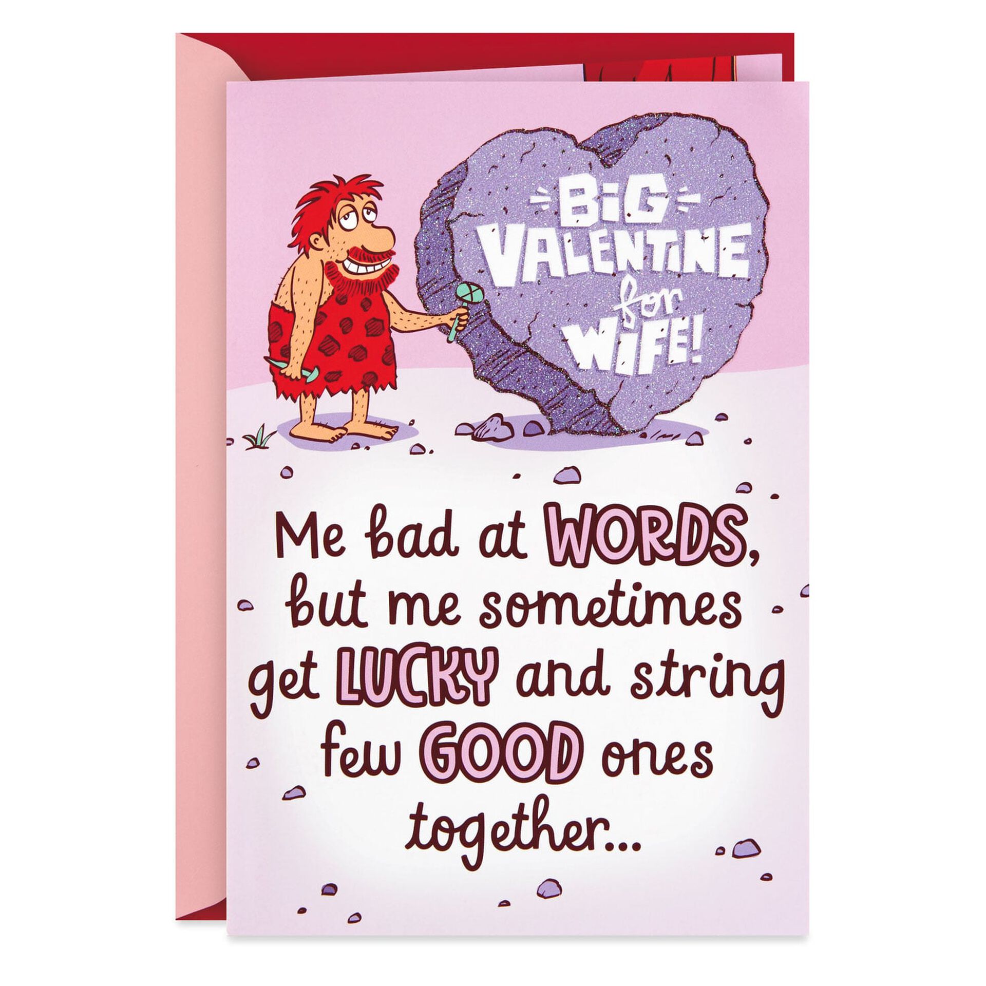 Big Love Caveman Funny Pop-Up Valentine's Day Card for Wife - Greeting ...