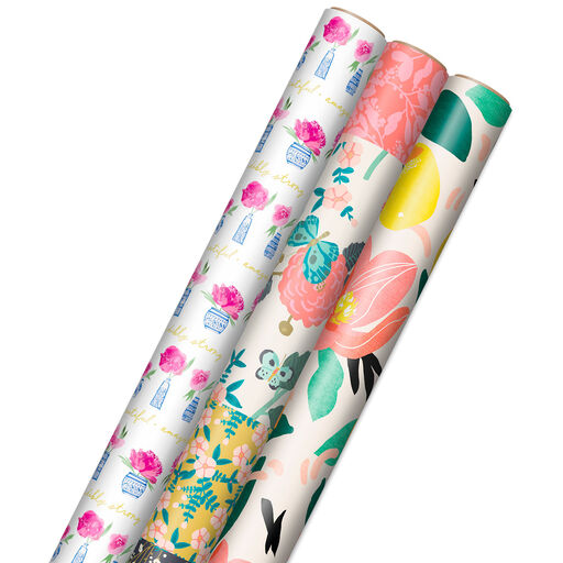 Vintage Floral Mix Wrapping Paper Collection, 
