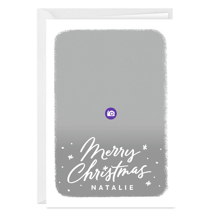 White Frame and Snow Custom Christmas Card, , large image number 3