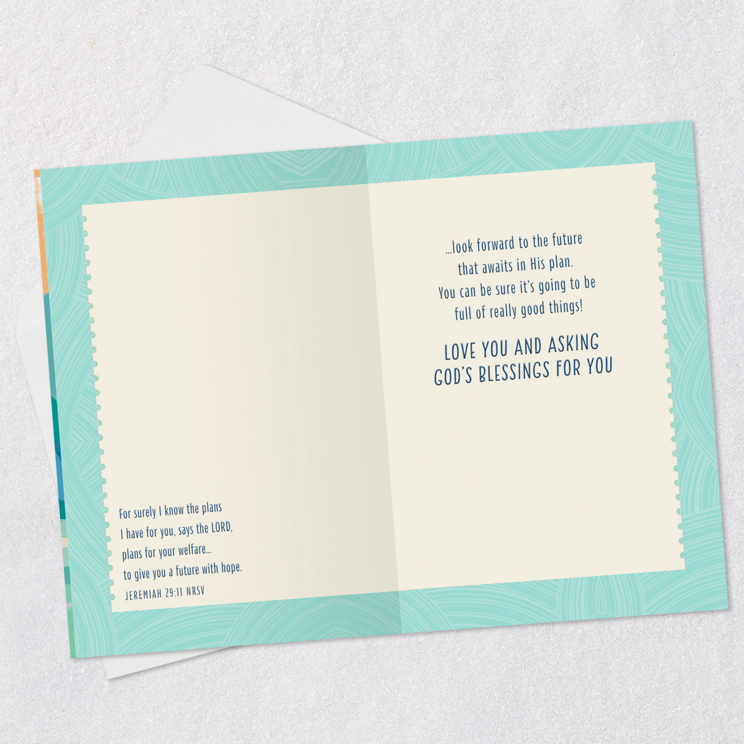 Sunrise Landscape Confirmation Card for Son Open card with envelope image number 4