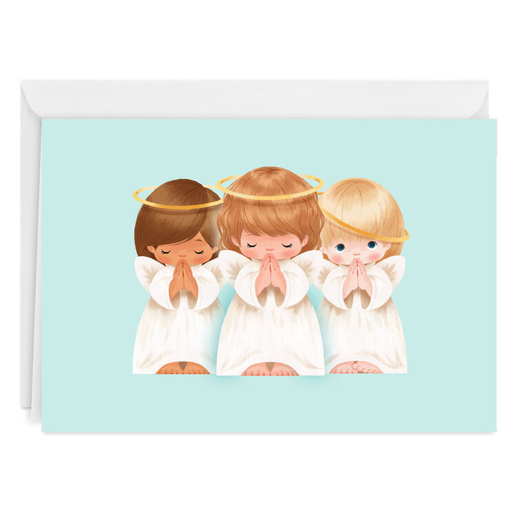 Sweet Blessings Angels Custom Christmas Card