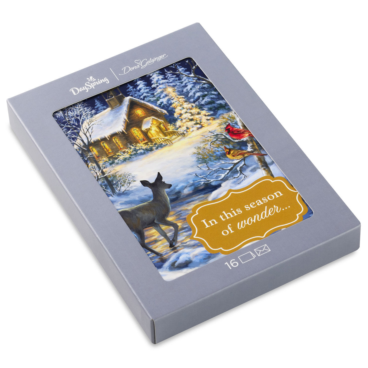Dona Gelsinger Season of Wonder Religious Boxed Christmas Cards, Pack of 16