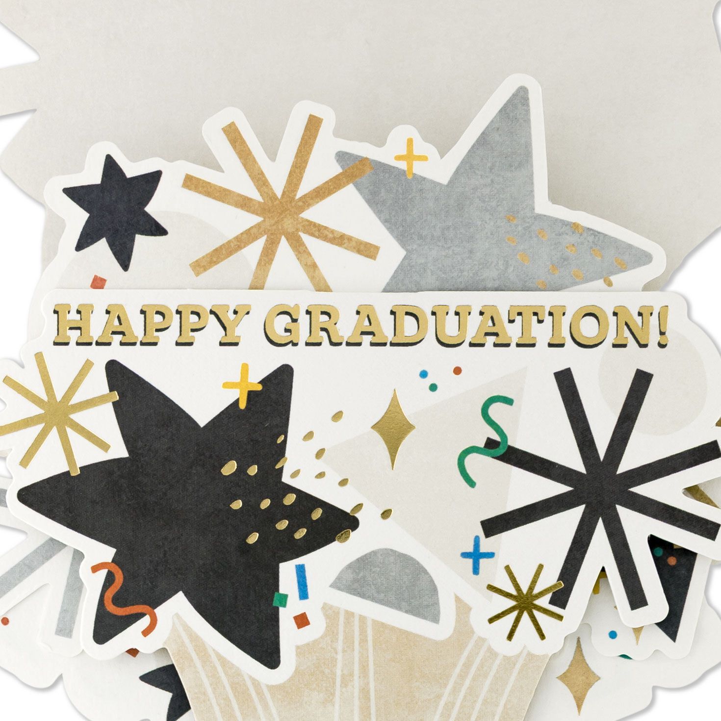 Confetti and Stars Pop-Up Graduation Card With Motion Sentiment image number 3