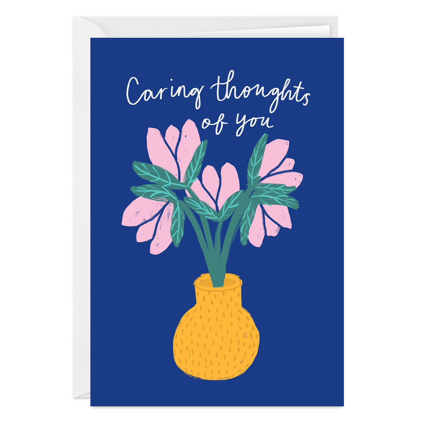 Caring Thoughts Flower Bouquet Custom Support Card