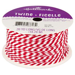 Scarlet Red and White Baker's Twine Ribbon, Scarlet Red and White Baker's Twine Ribbon, , large