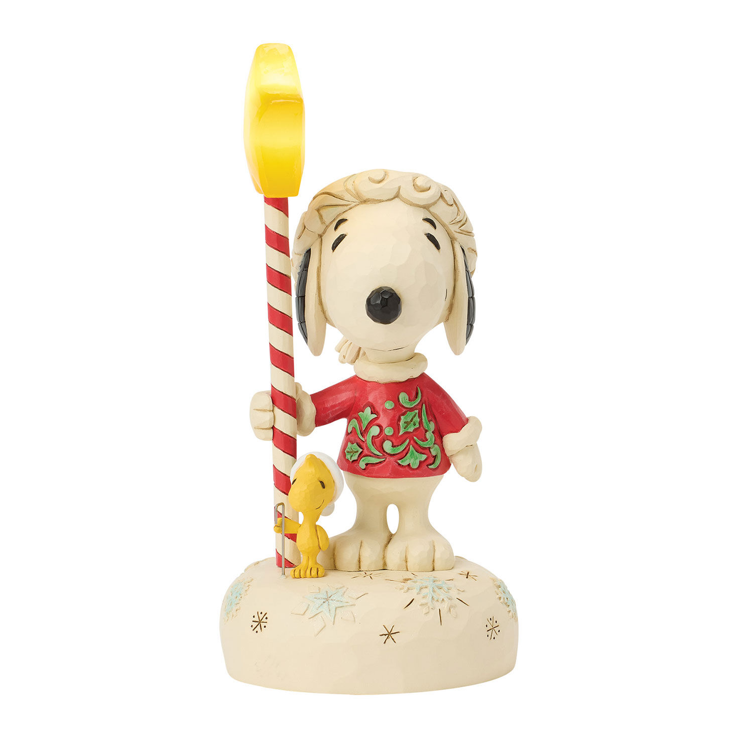 Jim Shore Snoopy and Woodstock Light-Up Poll Statue back image number 2