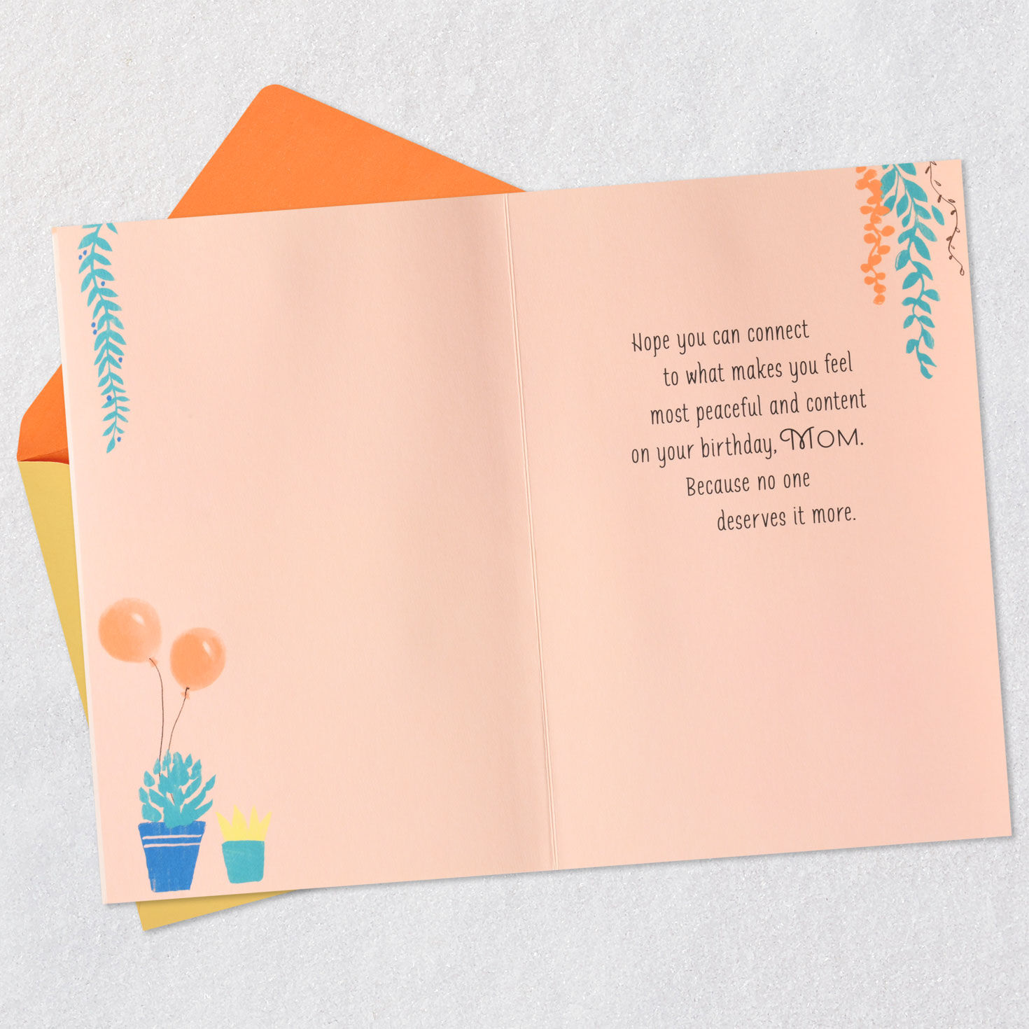 Cat on Balcony Birthday Card for Mom Open card with envelope image number 3