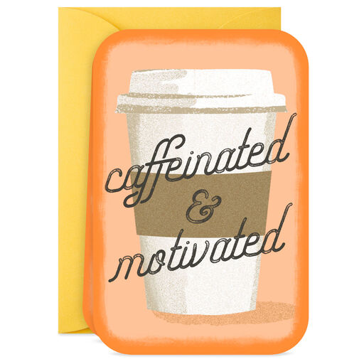 3.25" Mini Caffeinated and Motivated Blank Card, 