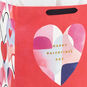 13" Abstract Heart on Red Large Valentine's Day Gift Bag With Tissue Paper, , large image number 4