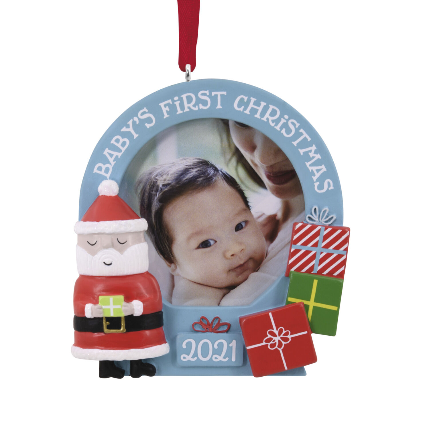 2021 First Christmas Picture Frame Santa And Presents Baby S First Christmas 2021 Picture Frame Hallmark Ornament Gift Ornaments Hallmark
