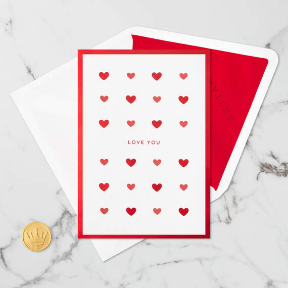 Love You Heart Pattern 3D Pop-Up Valentine's Day Card - Greeting Cards ...