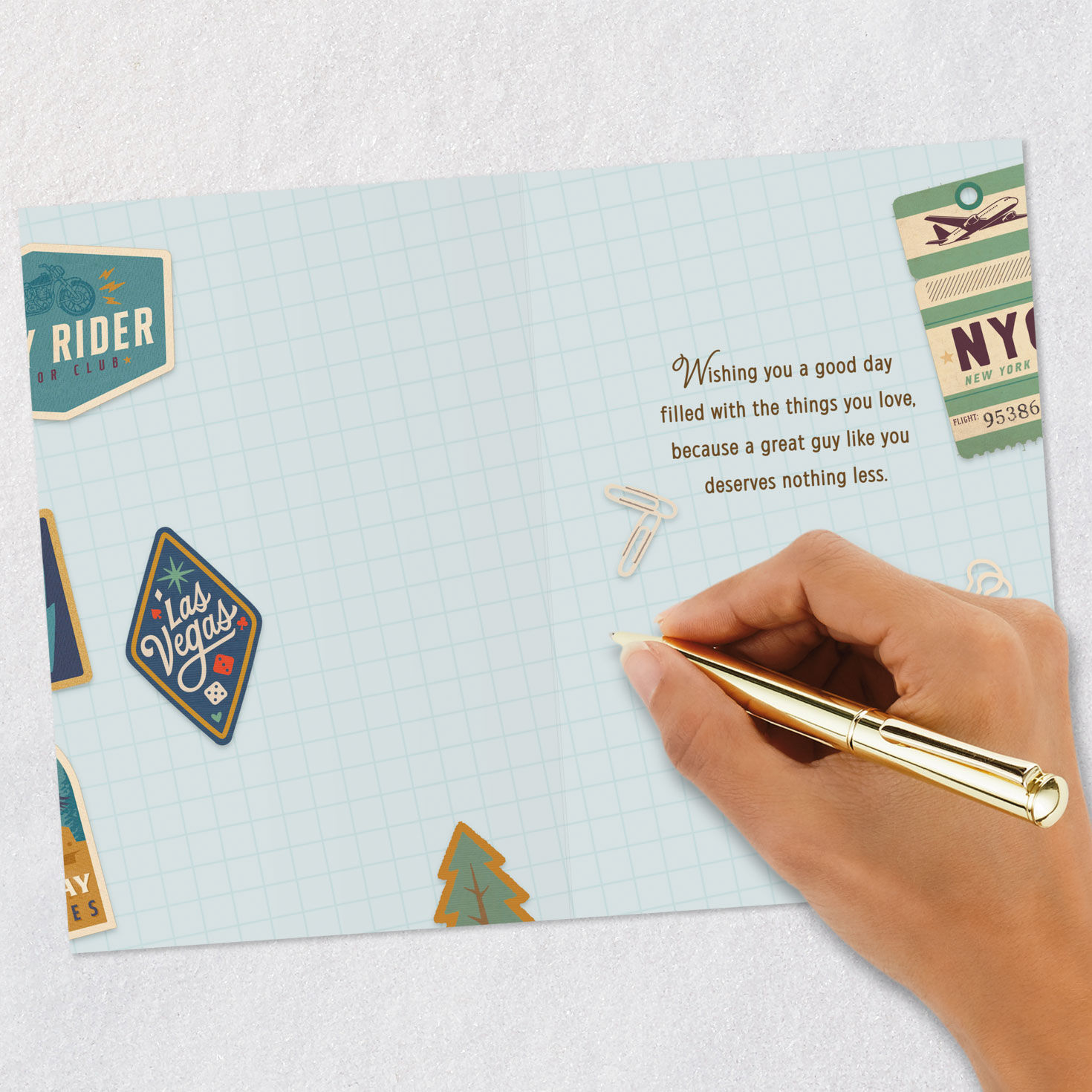 Colorful Travel Badges Father's Day Card Signing card image number 6