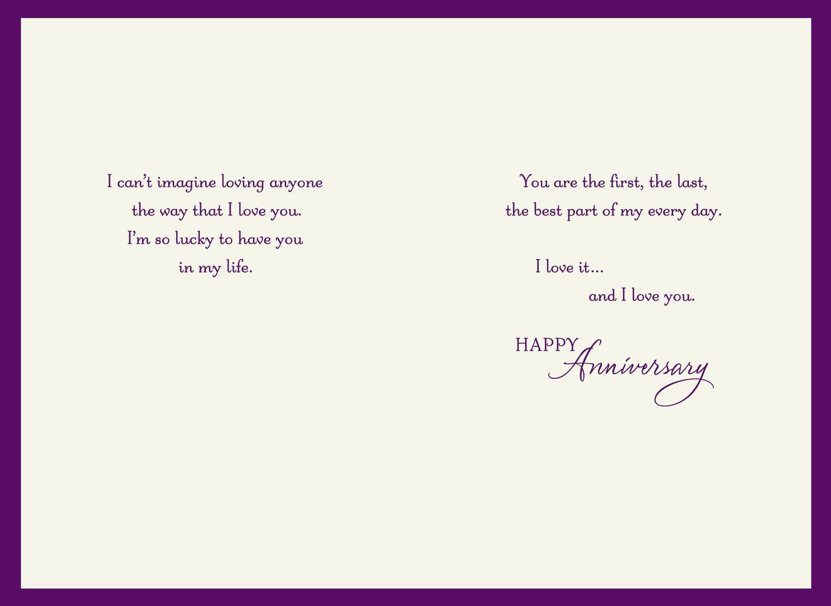 Laser-Cut Flowers Anniversary Card for Wife