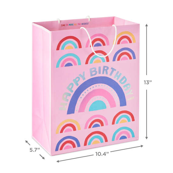 13" Mod Rainbows Large Birthday Gift Bag, , large image number 3