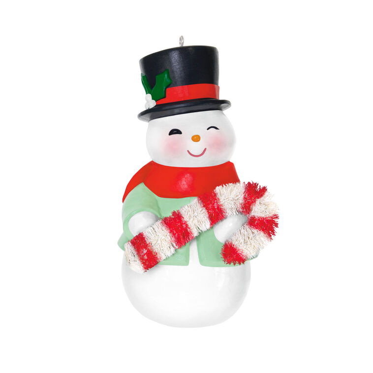 Sweet Snow Boy Porcelain Ornament