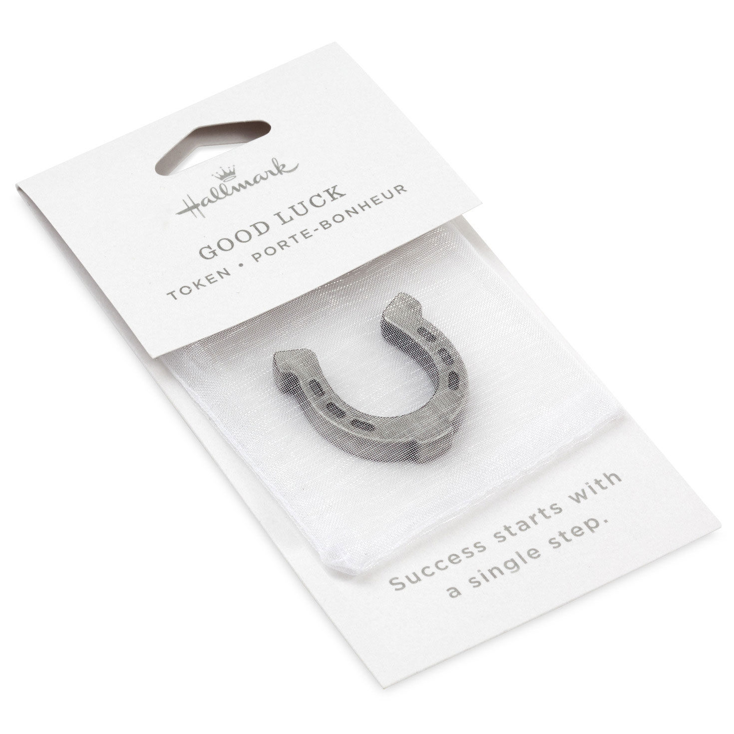 Good Luck Horseshoe Silver Metal Pocket Token package front image number 4