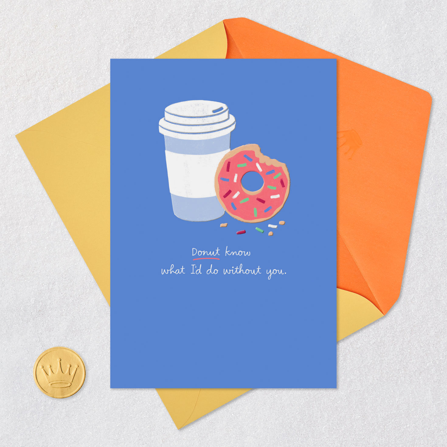 Donut and Coffee Administrative Professionals Day Card Card Front with Envelope and Gold Seal image number 5