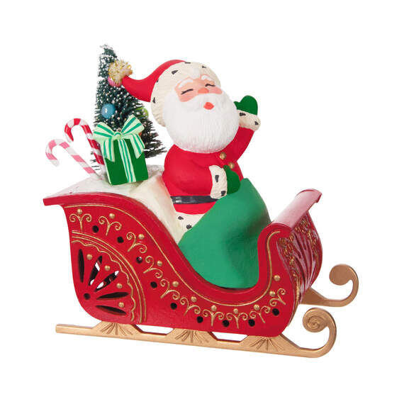 Mini Vintage Santa ShowToppers Musical Tree Topper With Light, 4.26”, , large image number 1