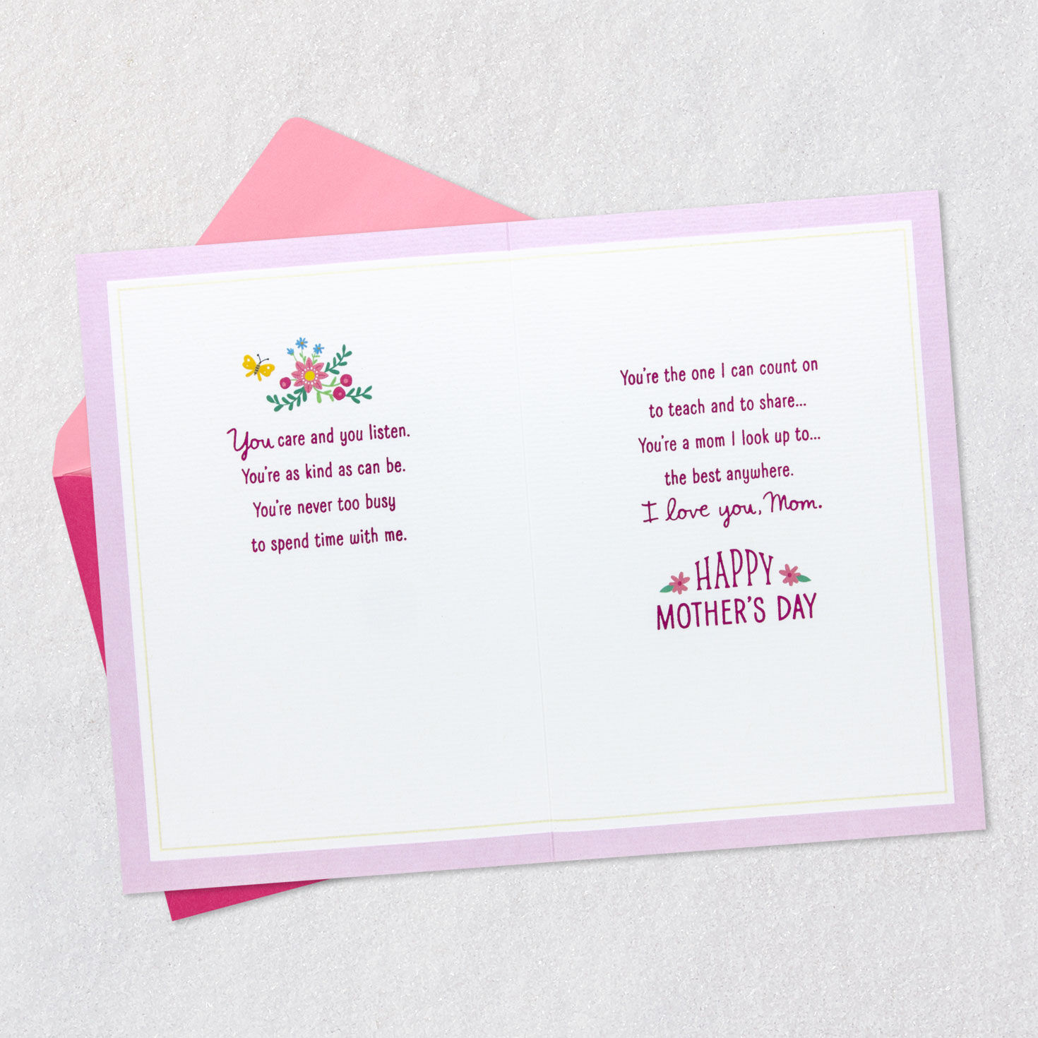 Floral Wreath Mom Mother's Day Card From Daughter Open card with envelope image number 4