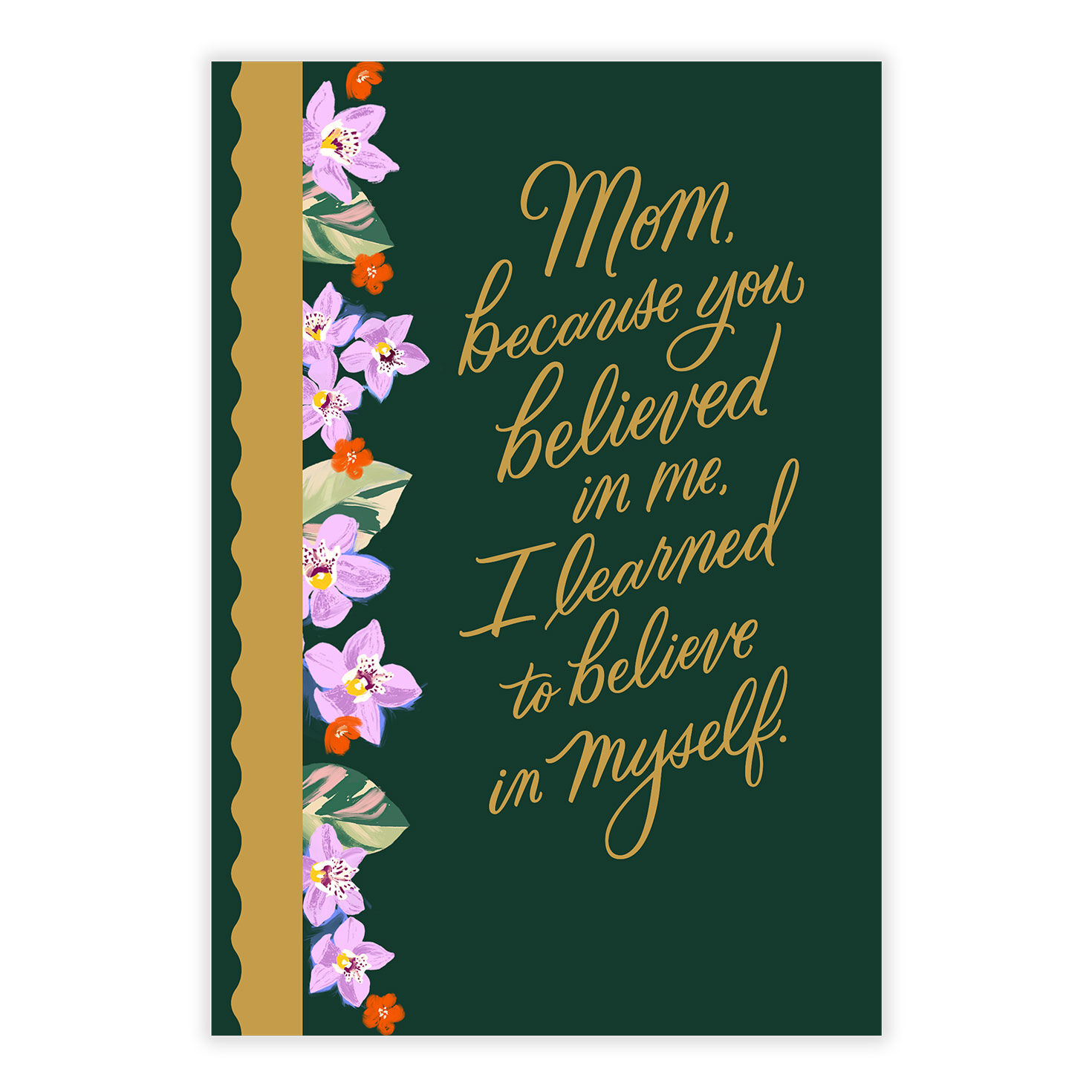 Floral Border on Green Personalized Mother's Day Card front image number 8