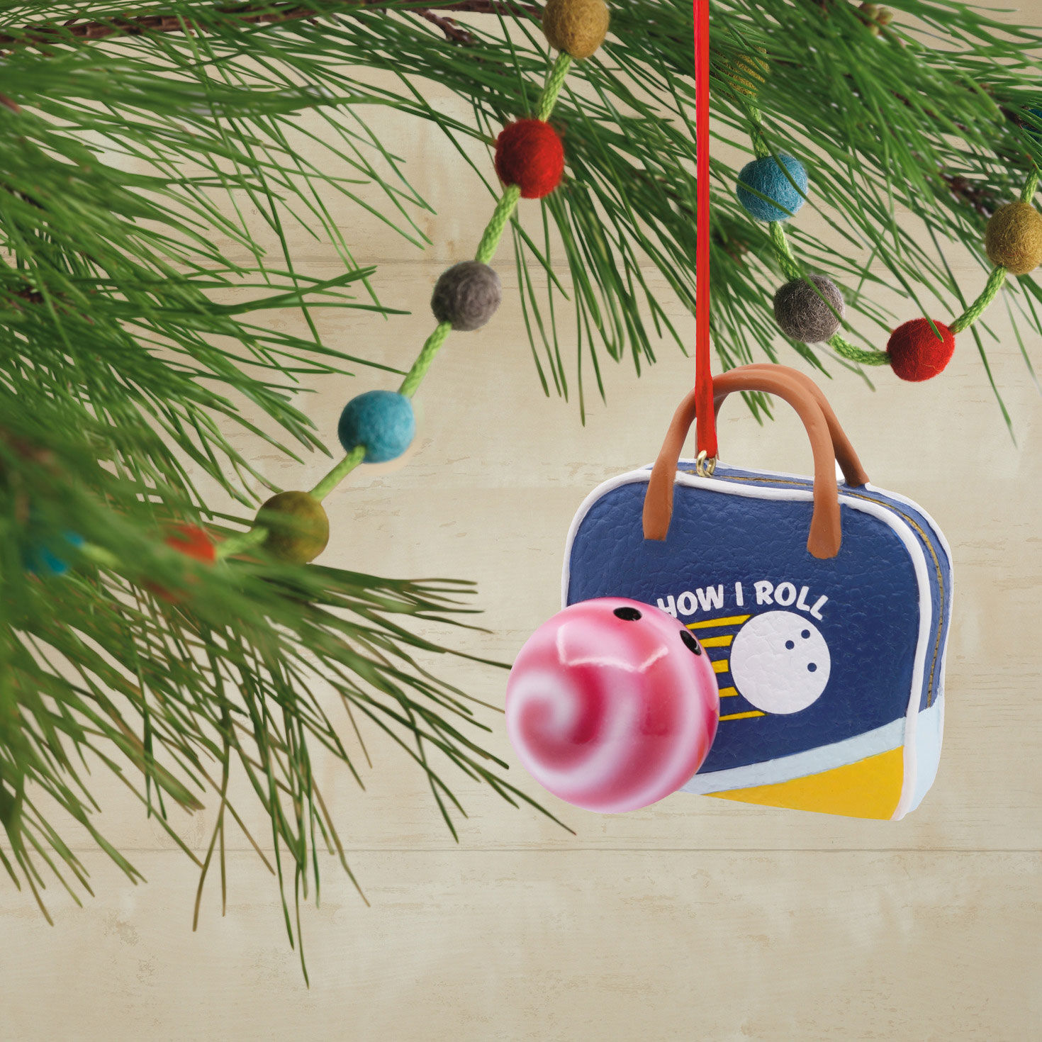 How I Roll Bowling Christmas Ornament hanging on tree image number 2