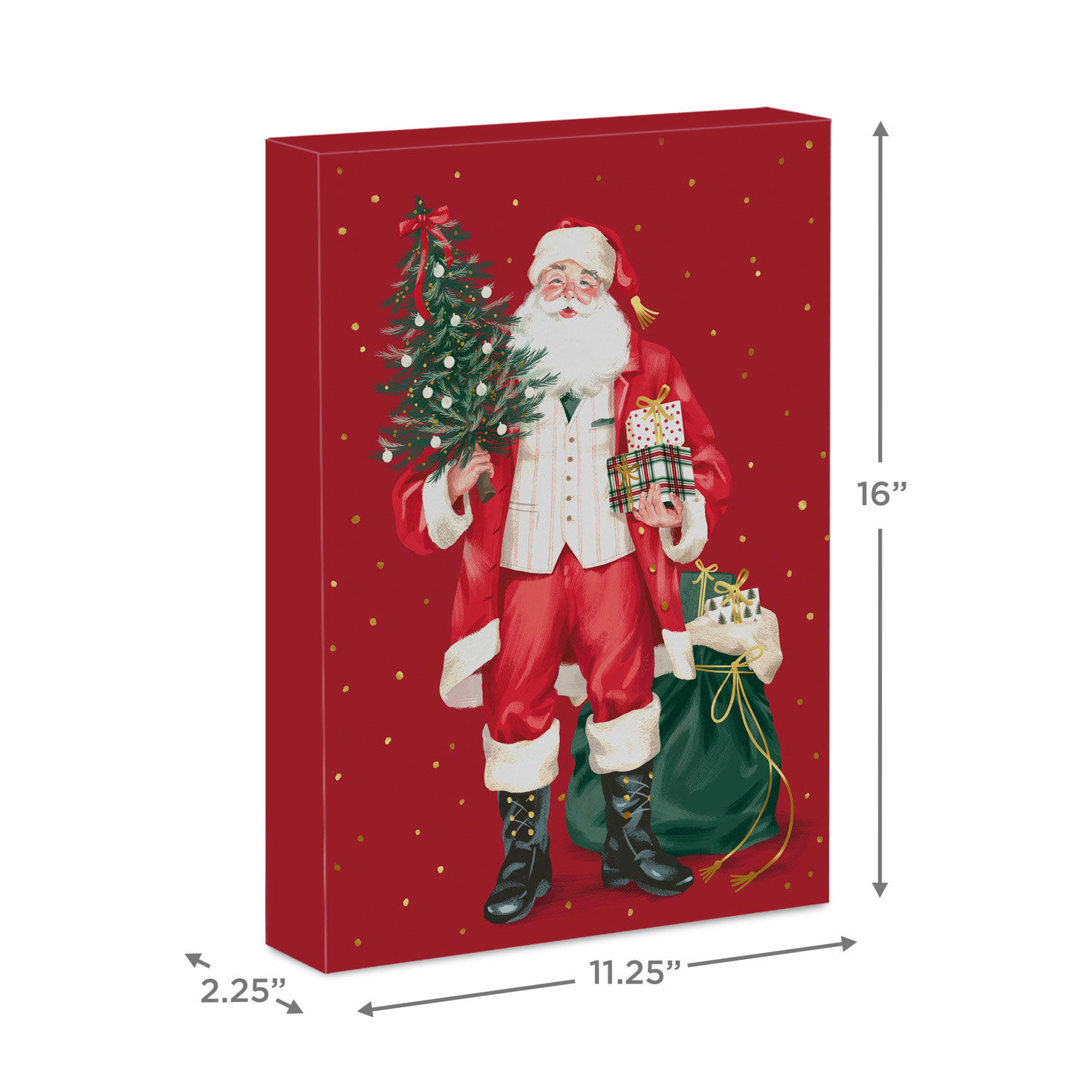 Santa and Plaid 3-Pack Large Christmas Gift Boxes measurement image number 3