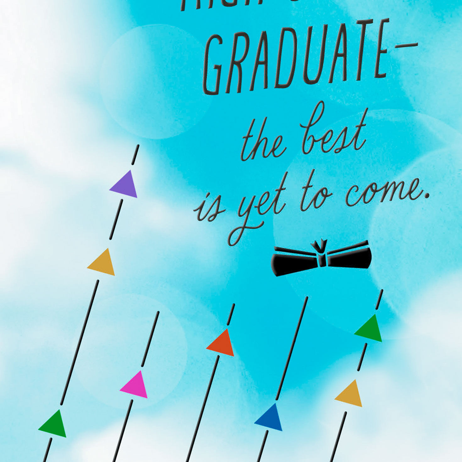 Blue Sky with Arrows High School Graduation Card Card Front Detail image number 4