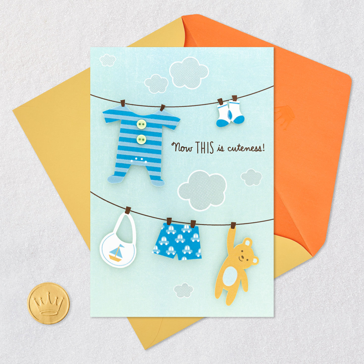 Clothesline New Baby Boy Card  image number 5